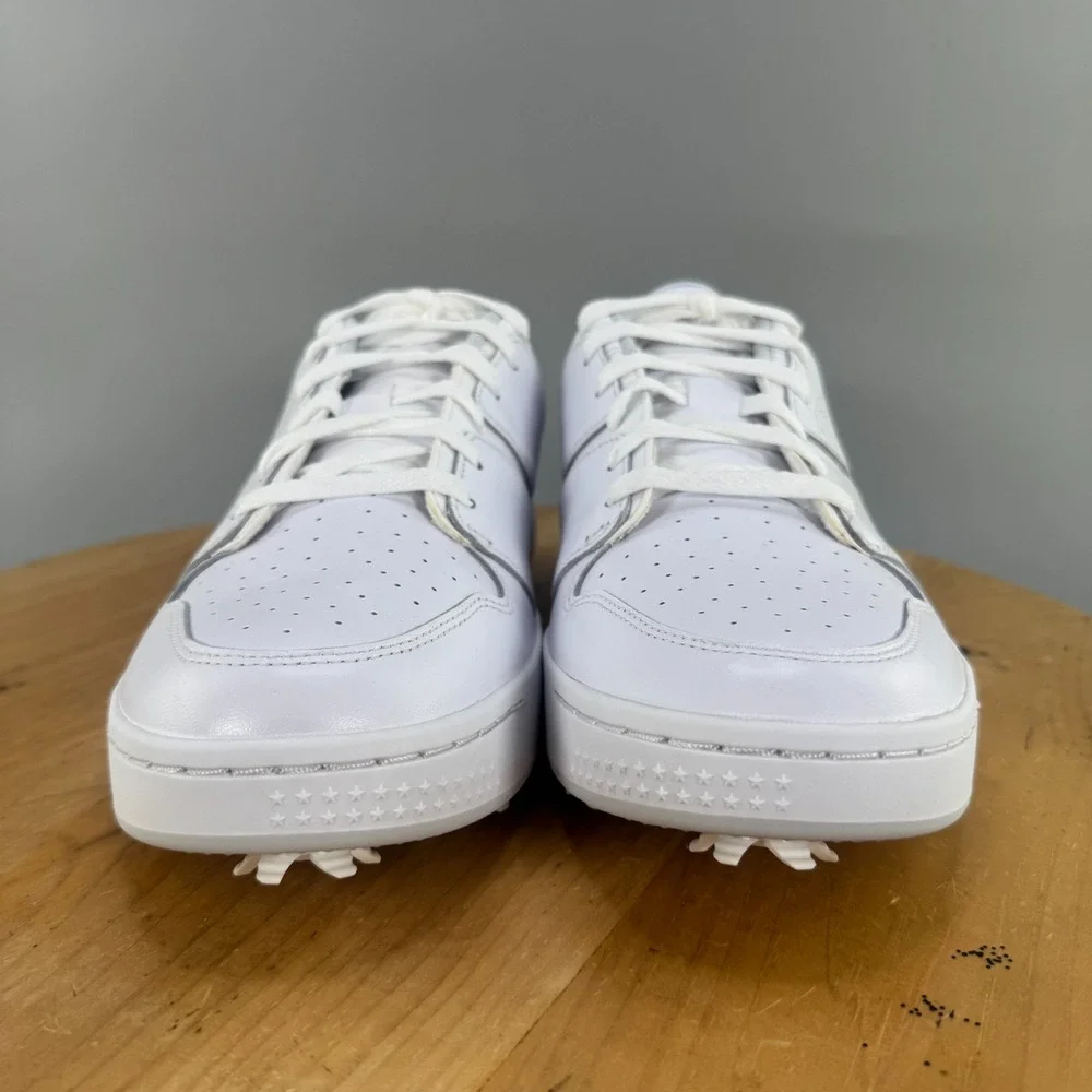 Air Jordan Nu Retro 1 Low Mens Size 9 Golf Shoes White Pure Platinum Leather NEW